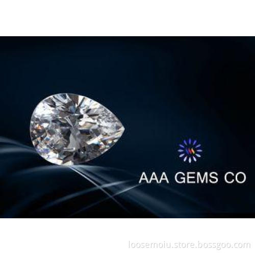 Jewelry Pear Cut White Moissanite , Created Moissanite Size